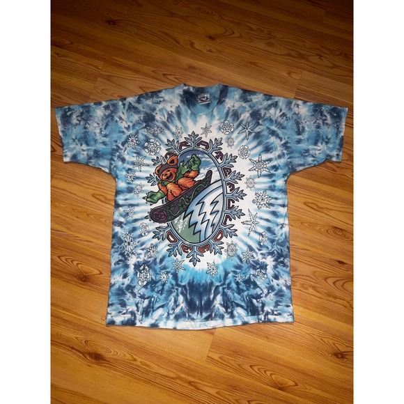 Liquid Blue Other - Vintage 1994 Grateful Dead Snowboard Ski Bears Shirt Liquid Blue Tie Dye L 90s